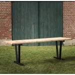 Tafel met stalen onderstel 2,20m